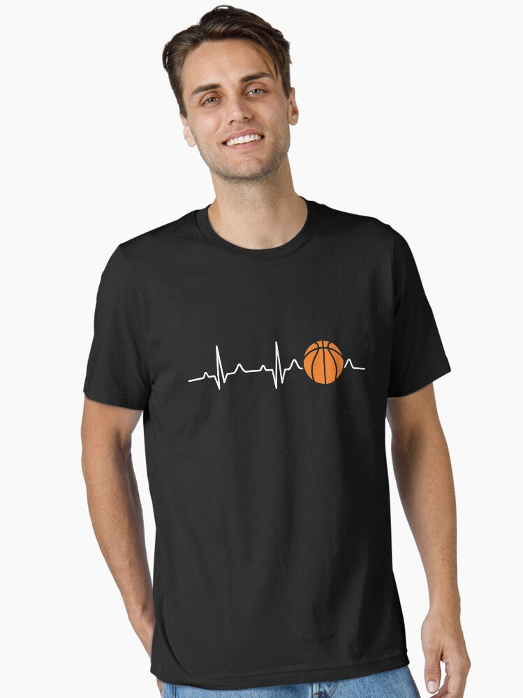 Basketball Heartbeat Essential T Shirt T Shirt Viral US Style High Search Demand