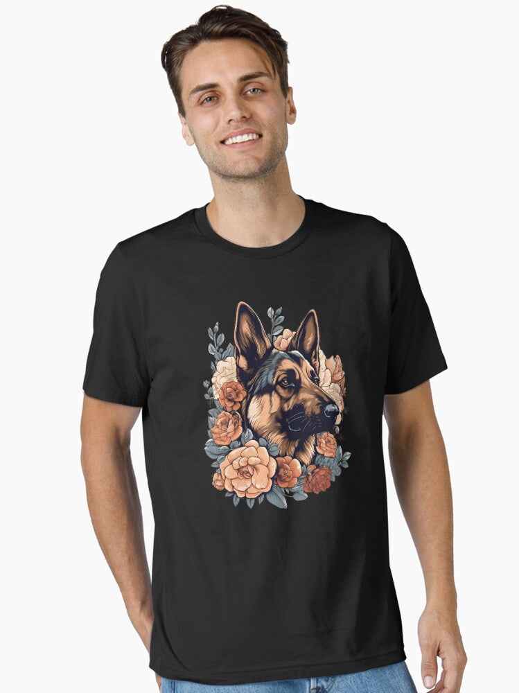 Beautiful German Shepherd Floral Design Pretty German Shepherd Cute Flower Art German Shepherd Awesome Pet Dog Essent...