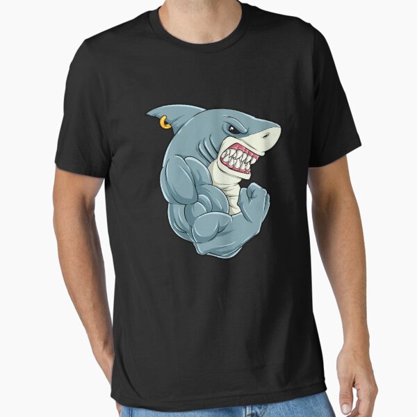 Shark At The Gym - Training Fitness Muscles Shark Essential T-Shirt by anziehend