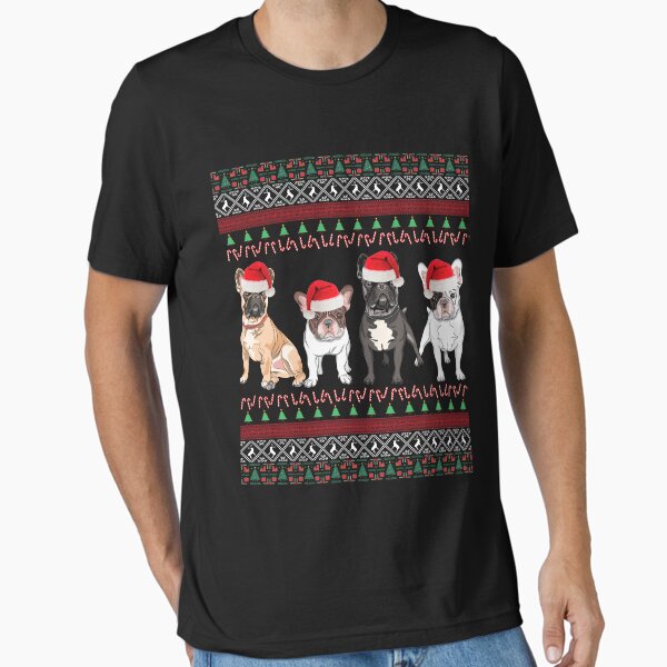 French Bulldog Ugly Christmas Sweater Essential T-Shirt for Sale by FunShirtDesigns