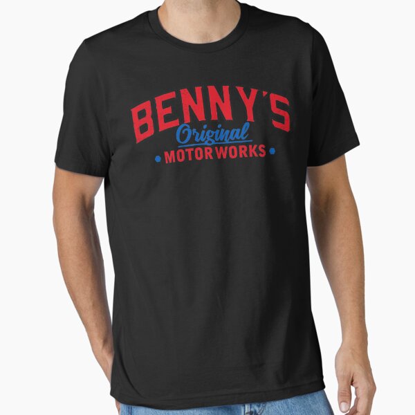 Benny&x27;s Original Motorworks Chop Shop Custom Car Mechanic Logo from Los Santos, San Andreas Cla Essential T-Shirt for Sale by DannyWobke