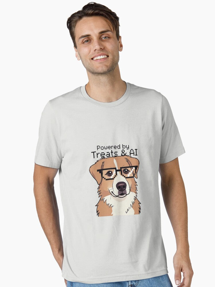 Powered by Treats AI Cute Dog Tech T Shirt Essential T Shirt T Shirt Trending US Tech Vibe