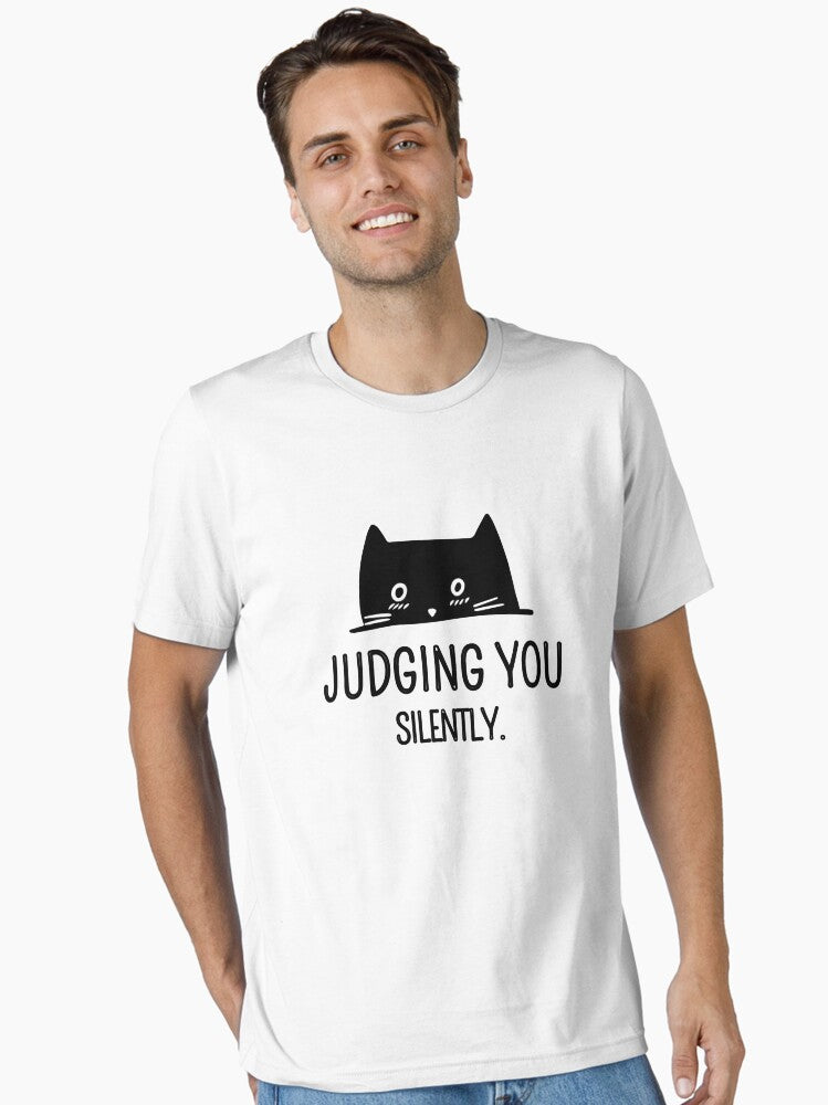 Judging You Silently Comfort colors Shirt, Funny Cat Shirt, Sarcastic Cat Shirt, Cat Mom Shirt, Cat Lover Gift, Animal Lover Gift, Cat Mama Essential T-Shirt