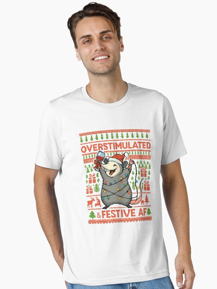 Overstimulated But Festive Christmas - Funny Christmas Classic Essential T-Shirt