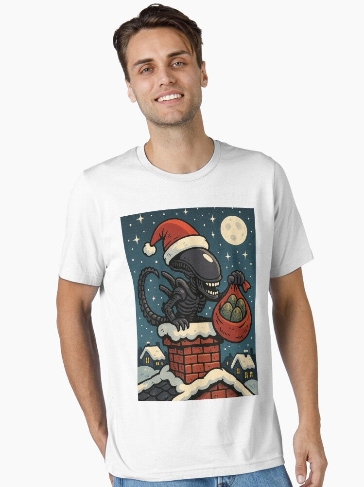 Santa Xenomorph Chimney Christmas Alien Holiday Humor Shirt Sticker Essential T-Shirt