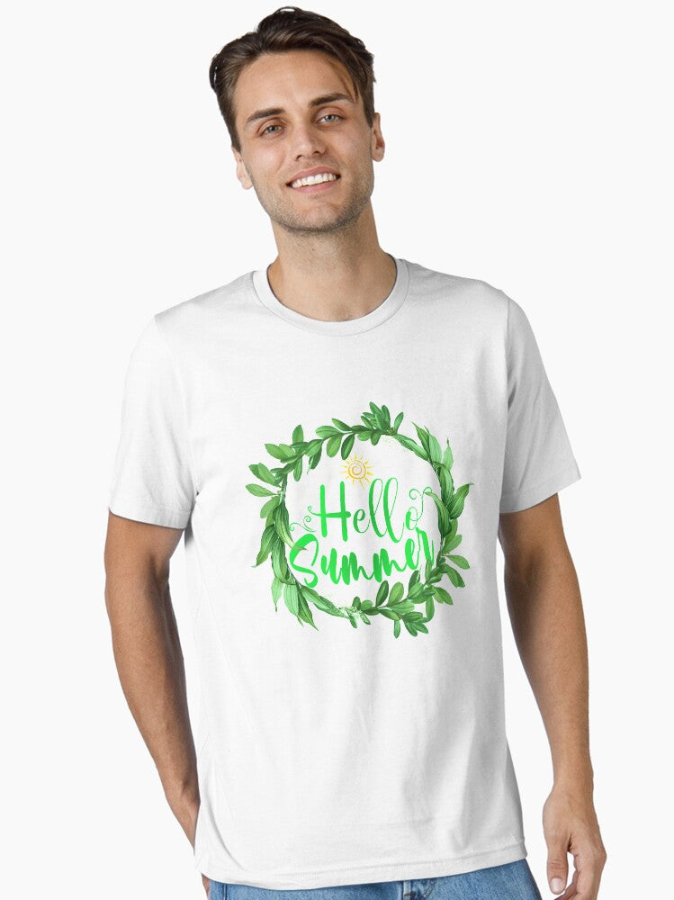 Green And White summer T-shirt , Hello Summer T-shirt Essential T-Shirt