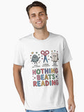 Nothing Beats Reading Rock Paper Scissors Funny Books Lover Essential T-shirt | Trendy Graphic Tee | Casual Unisex T-shirt