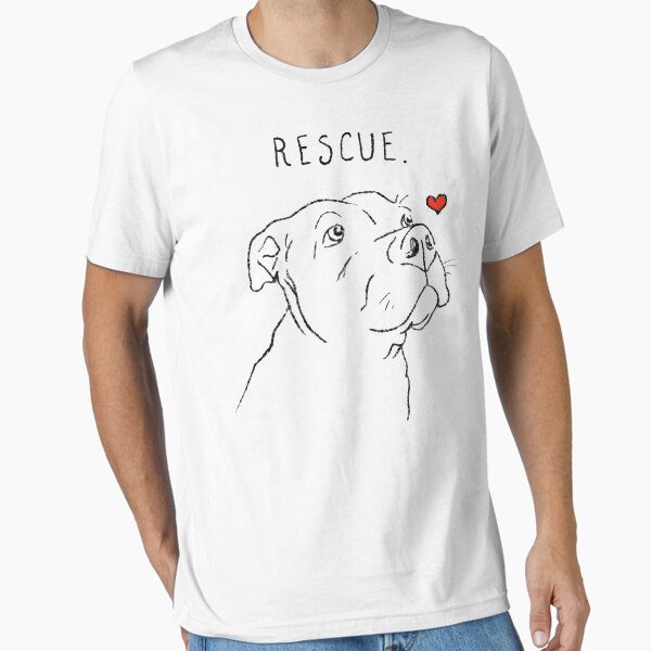 Rescue Dog, Pitbull, Rescue Mom, Adopt Don'T Shop Essential T-Shirt for Sale by JosephFineArts