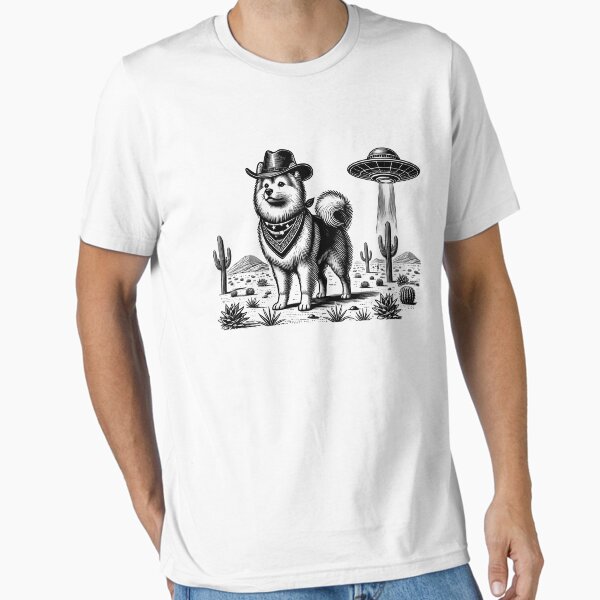 Vintage Retro Finnish Lapphund UFO Western Country Wild West Dog Mom Dad Essential T-Shirt for Sale by Krishania