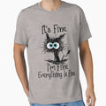 It's Fine I'm Fine Everything Is Fine Funny cat  Essential T-Shirt for Sale by zacben