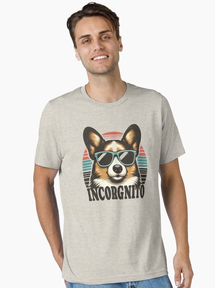 Incorgnito Incognito Corgi Retro Essential T Shirt T Shirt | Best Seller Look | Great Gift for Dad