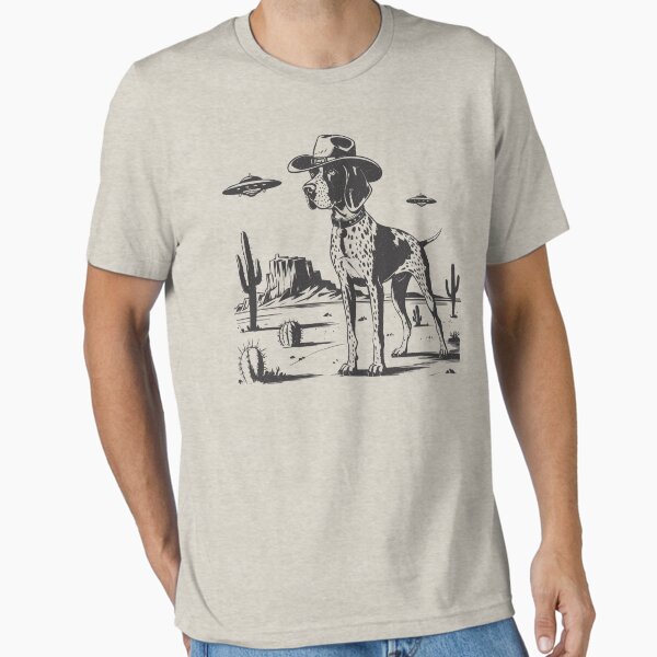 English Pointer UFO Vintage Cowboy Dog Wild West  Essential T-Shirt for Sale by CutenessKlub