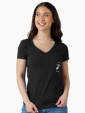 Spooky Season Sweats, Crewneck Sweats, Spooky, Halloween, Ghost, Black, Fitted V-Neck T-Shirt