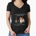 Papillon and wine Funny dog Fitted V-Neck T-Shirt for Sale by TeeDoozy