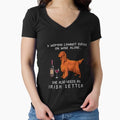 Irish Setter and wine Funny dog Fitted V-Neck T-Shirt for Sale by TeeDoozy