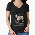 Irish wolfhound and wine Funny dog Fitted V-Neck T-Shirt for Sale by TeeDoozy