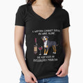Entlebucher Mountain and wine Funny dog Fitted V-Neck T-Shirt for Sale by TeeDoozy