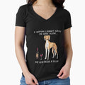Saluki and wine Funny dog Fitted V-Neck T-Shirt for Sale by TeeDoozy