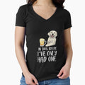 Golden Retriever and Beer Funny dog gift Fitted V-Neck T-Shirt for Sale by TeeDoozy