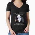 Old English Sheepdog and wine Funny dog Fitted V-Neck T-Shirt for Sale by TeeDoozy