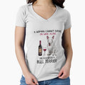 Bull Terrier and wine Funny dog Fitted V-Neck T-Shirt for Sale by TeeDoozy