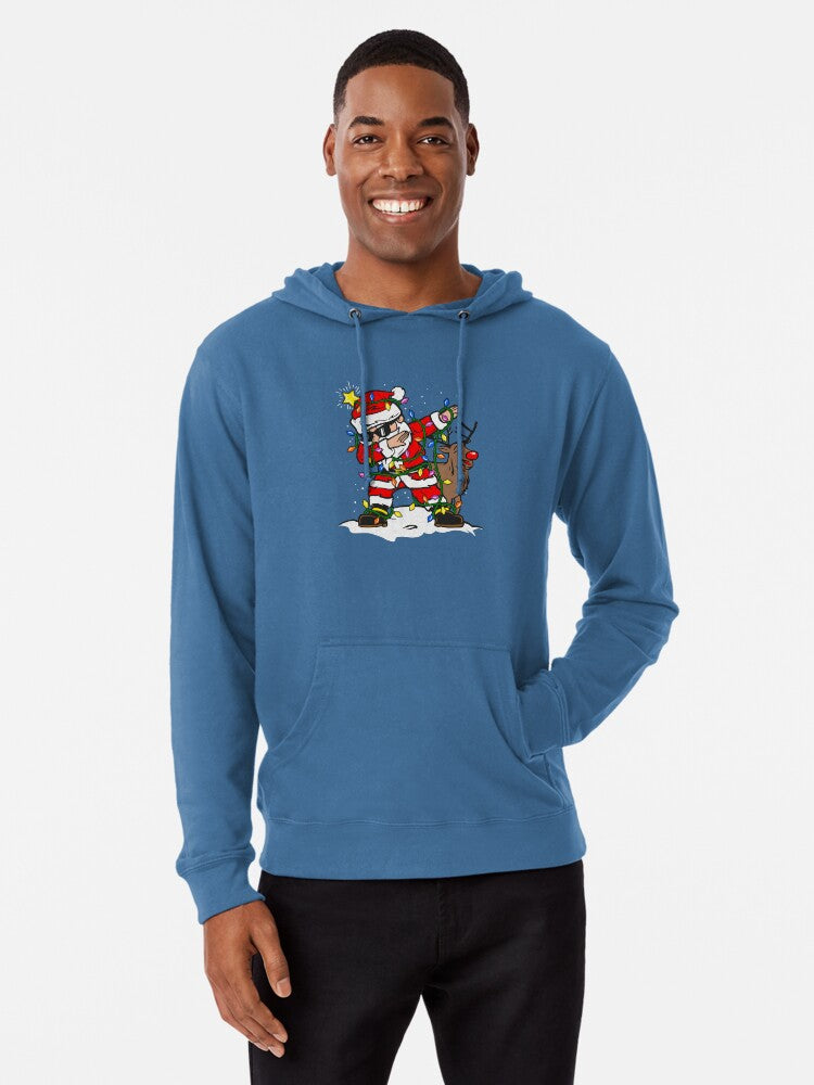 Santa Dabbing Lightweight Hoodie | Premium Unisex T-Shirt, Trending Graphic Tee