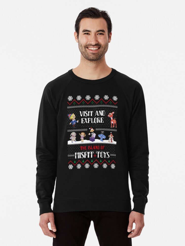 The Island of Misfit Toys Rudolph Christmas Sweater Lightweight Sweatshirt | Premium Unisex T-Shirt, Trending Graphic Tee