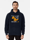 Dino Clap Your Hands Playful T-Rex and Happy Rhymes Pullover Hoodie graphic streetwear, cold weather essential