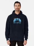 Visit blue Pullover Hoodie vintage style, unisex fit
