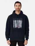 The Birches In Blue Pullover Hoodie | Cozy Graphic Hoodie | Unisex Pullover