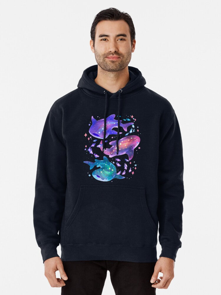 Cosmic Whale Shark Pullover Hoodie anime fan merch, gift for fans