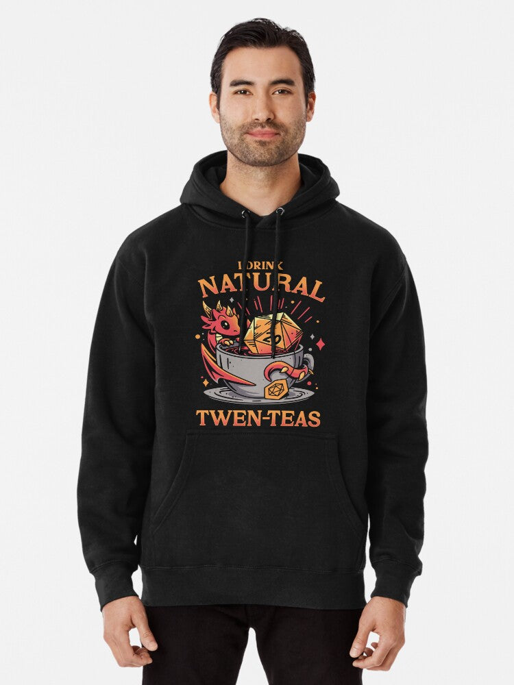D20 Tea Time - Roleplayer Drink Pullover Hoodie | Cozy Graphic Hoodie | Unisex Pullover
