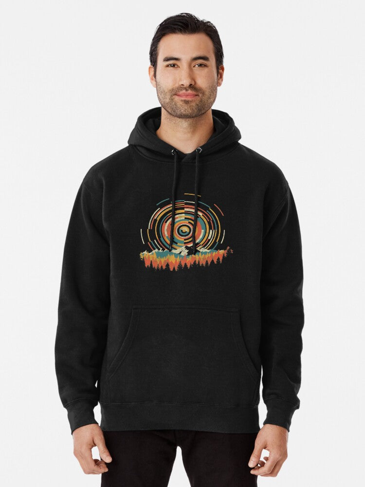 The Geometry Of Sunrise Pullover Hoodie | Cozy Graphic Hoodie | Unisex Pullover