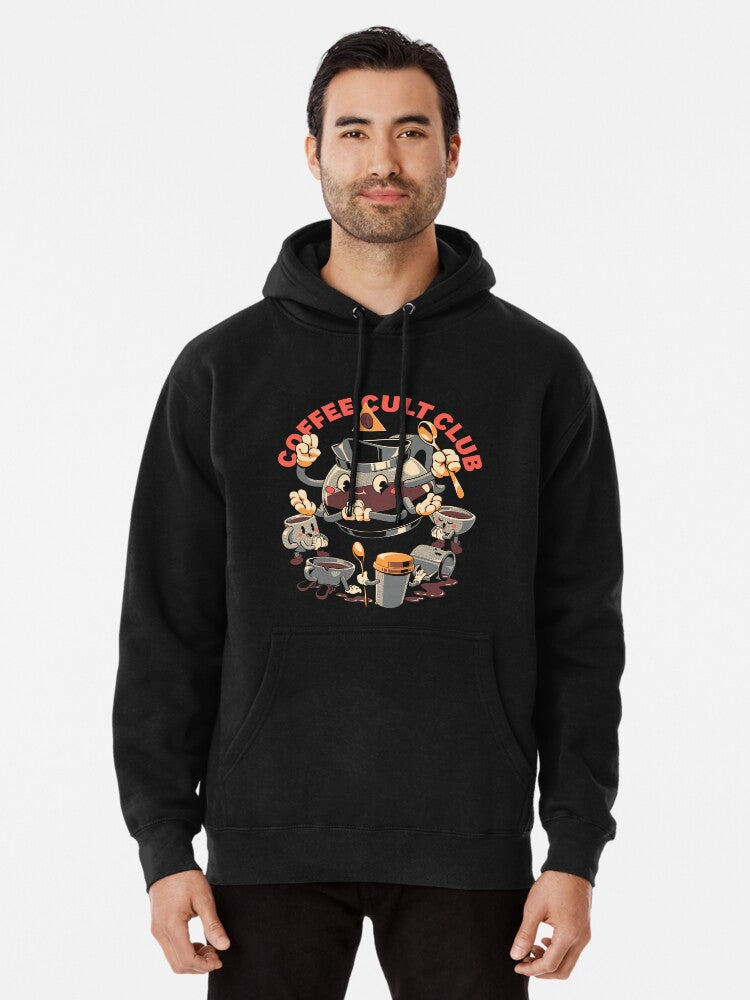 Holy Coffee Club - Black Pullover Hoodie vintage style, gift for fans