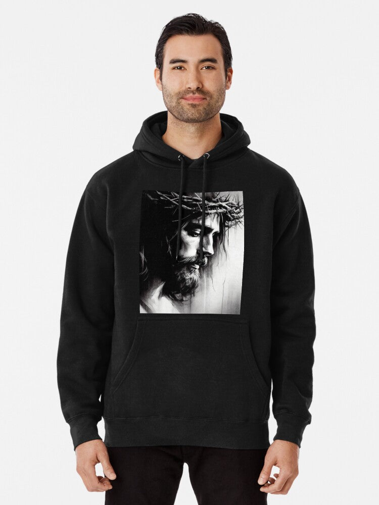 Jesus Christ Black and White XXVI Pullover Hoodie retro vibes, great gift idea