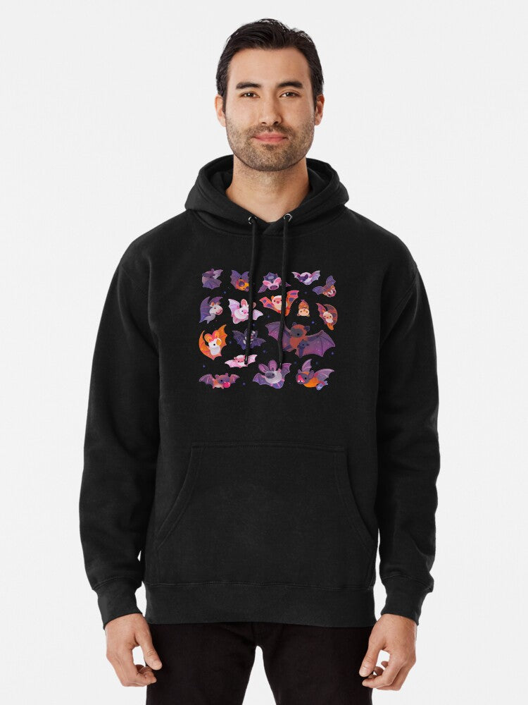 Bat - dark Pullover Hoodie cozy fleece, great gift idea