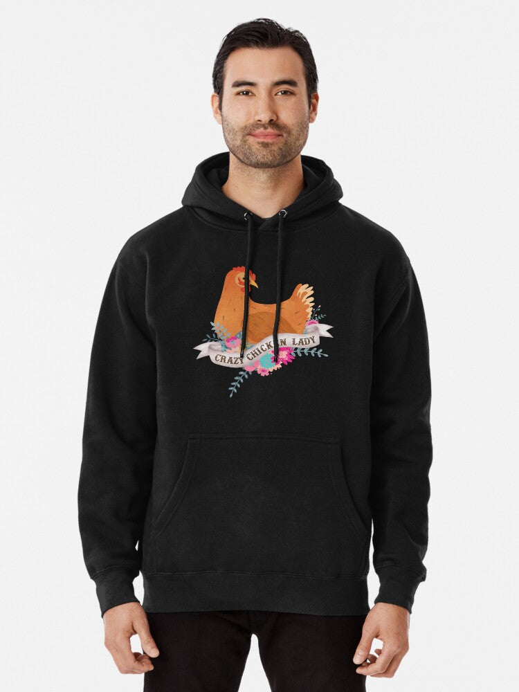 Crazy Chicken Lady Pullover Hoodie casual everyday wear, gift for fans