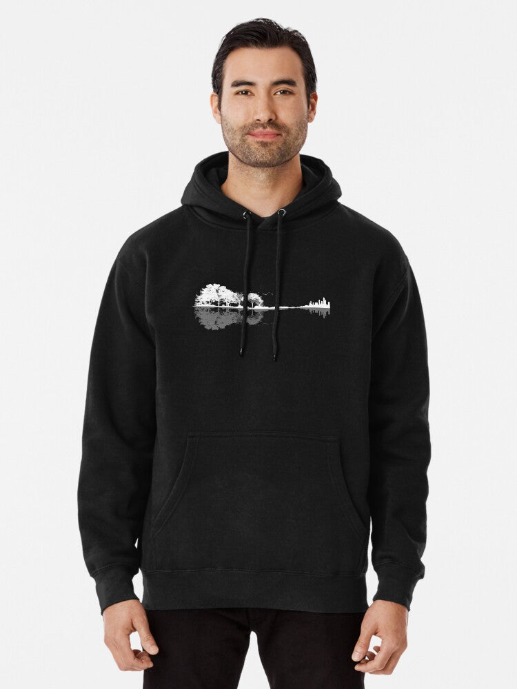 Nature Guitar Pullover Hoodie | Cozy Graphic Hoodie | Unisex Pullover