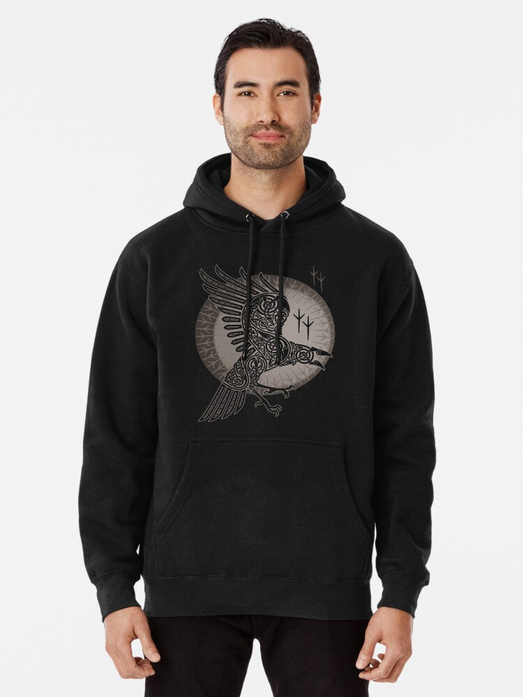 Raven Pullover Hoodie | Cozy Graphic Hoodie | Unisex Pullover