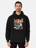 Japanese Fox 5 Pullover Hoodie cozy fleece, soft and comfortable