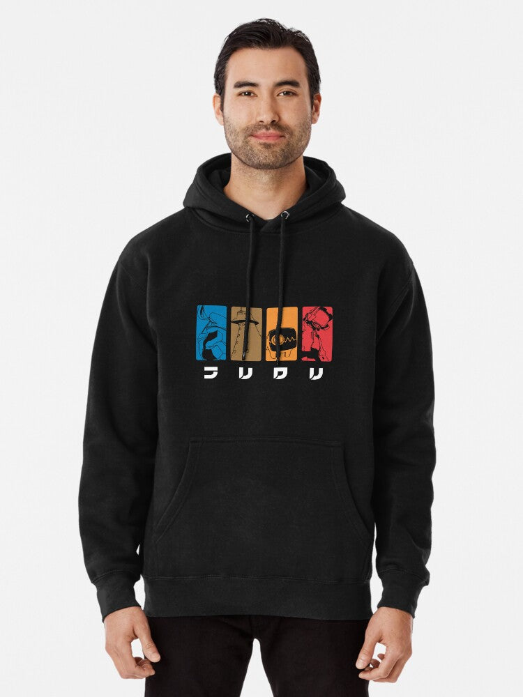 FLCL Pullover Hoodie retro vibes, unisex fit