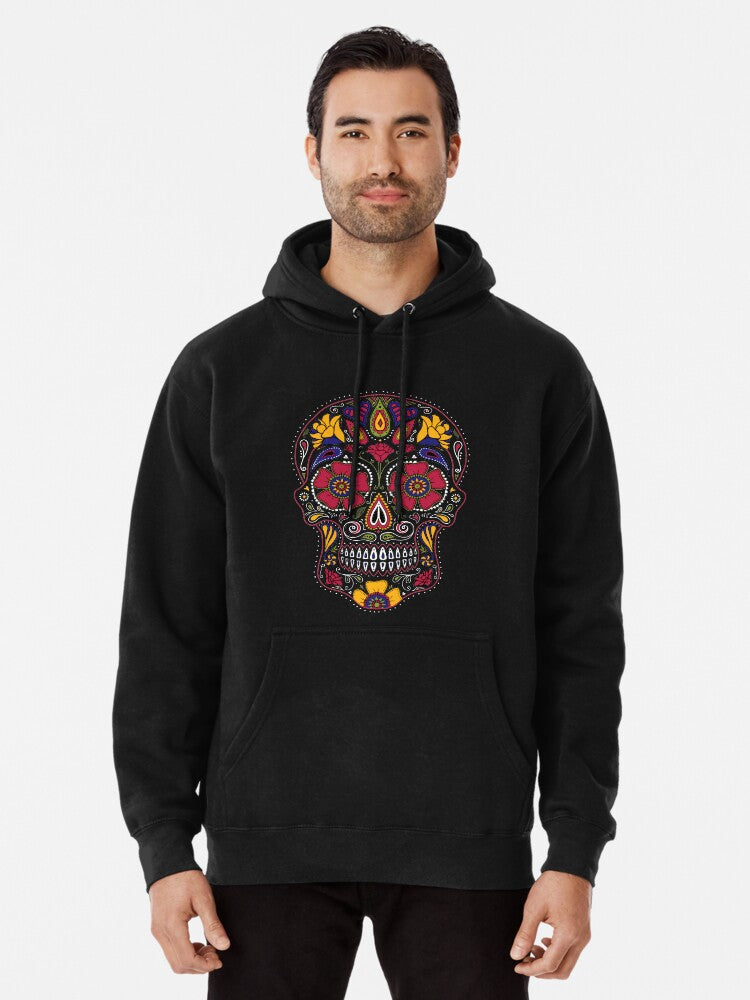 Day of the Dead Sugar Skull Dark Pullover Hoodie anime fan merch, unisex fit