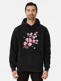 Falling Sakura Cherry Blossom Pullover Hoodie funny graphic, unisex fit
