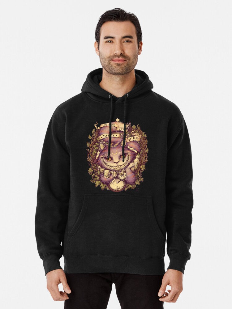 CHESHIRE CAT Pullover Hoodie aesthetic design, perfect for layering