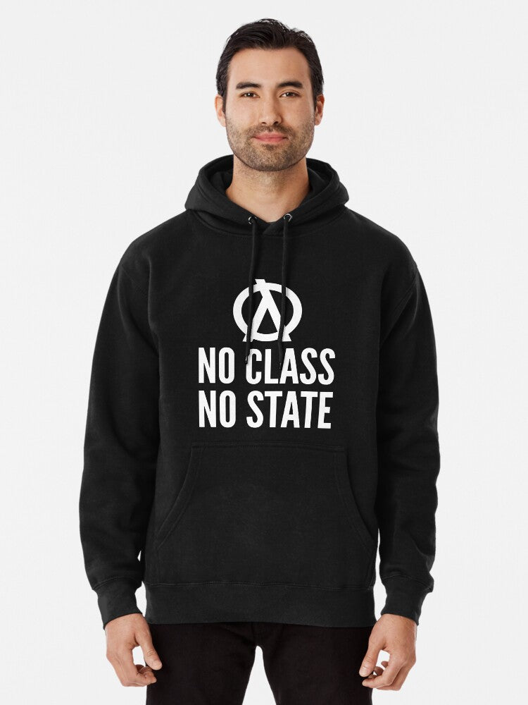 No Class No State Functional Programmer White Text Design Pullover Hoodie aesthetic design, daily wear favorite