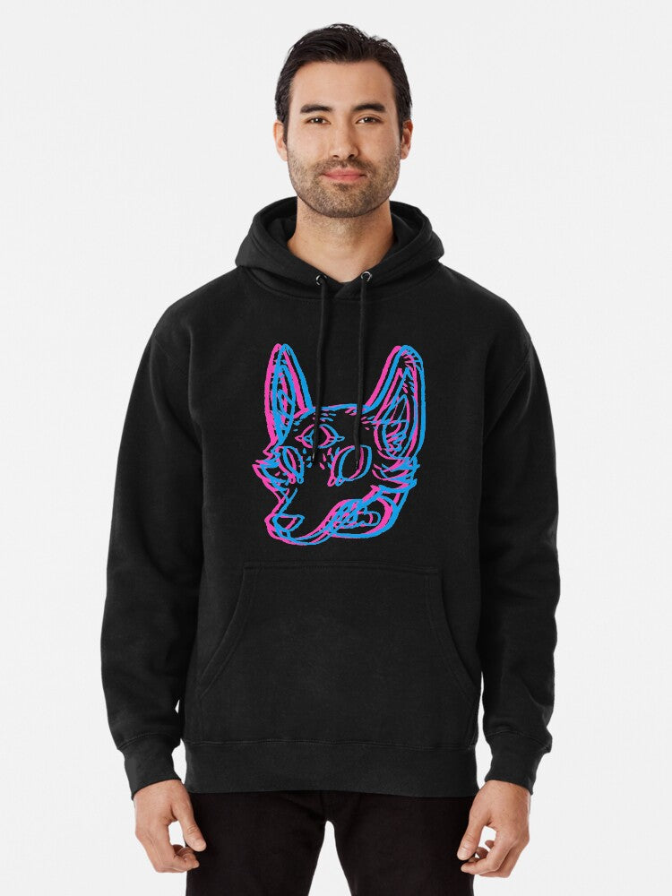 3D Space Coyote Pullover Hoodie cozy fleece, soft and comfortable