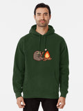 Campfire Sloth Pullover Hoodie casual everyday wear, perfect for layering