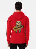 Guitar Sloth Pullover Hoodie | Cozy Graphic Hoodie | Unisex Pullover
