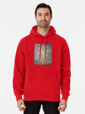 Flowers On Water Pullover Hoodie | Cozy Graphic Hoodie | Unisex Pullover