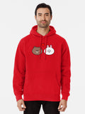 Brown Bear and bunny rabbit love Pullover Hoodie vintage style, daily wear favorite